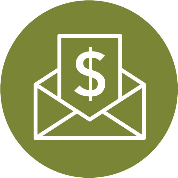 Envelope with dollar sign icon - Finances