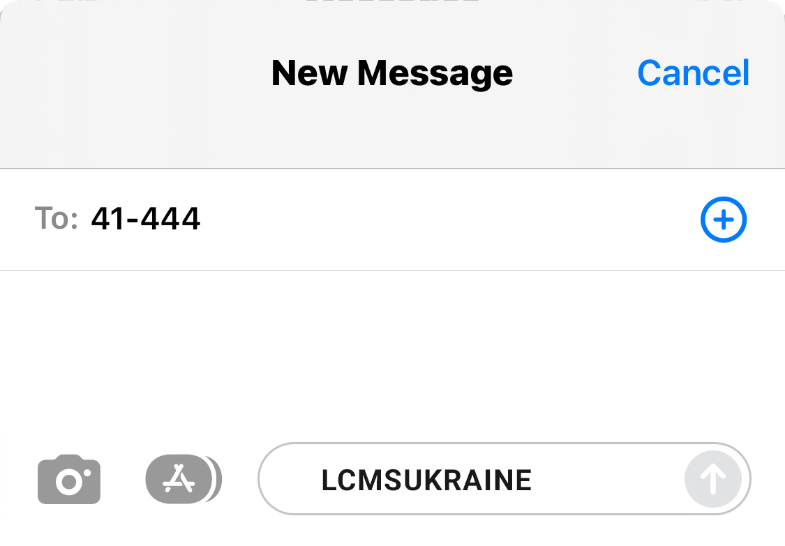 Text to give - Ukraine